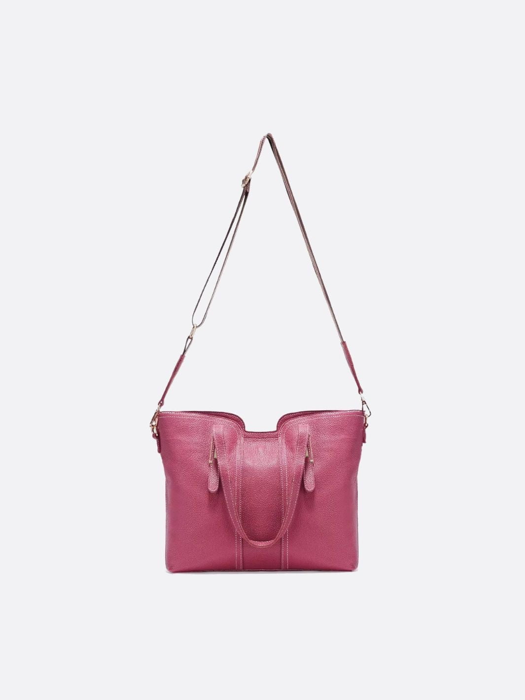 Grained leather tote bag